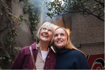 Grandfather playing with granddaughter