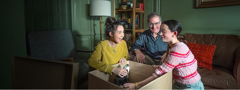 Grandfather playing with granddaughter